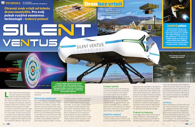 Dron bez vrtulí Silent Ventus v časopisu ABC