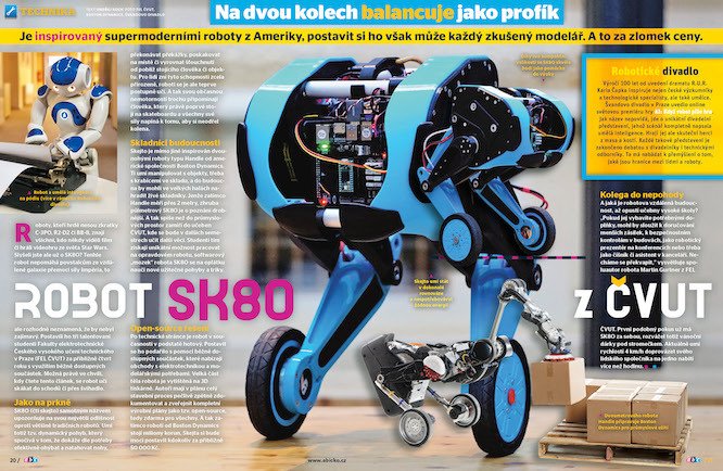 SK80 z ČVUT je inspirovaný supermoderními roboty z Ameriky, postavit si hovšak může každý zkušený modelář. Víc prozradí časopis ABC