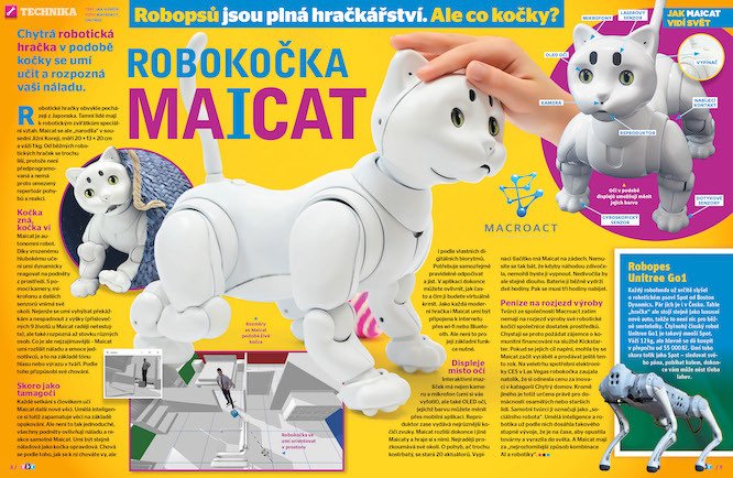 Chytrá robotická hračka Maicat v podobě kočky se umí učit a rozpozná vaši náladu. Víc prozradí časopis ABC