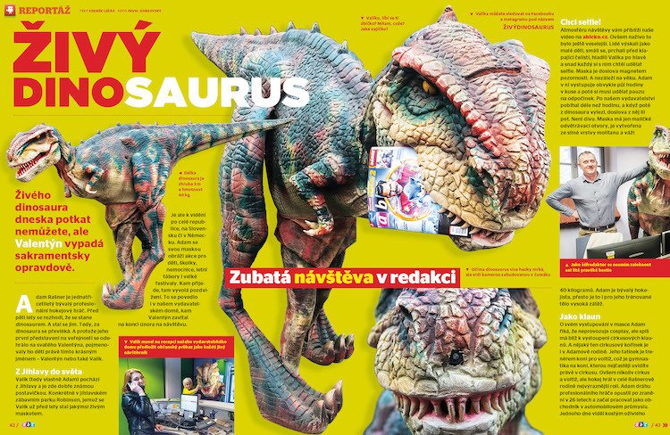 Živého dinosaura dneska potkat nemůžete, ale Valentýn vypadá sakramentsky opravdově. Víc prozradí ABC č. 6/2020