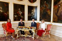 Jordánský král u Pavla na Hradě: Eva s královnou Ranijou okouzlily v červené!