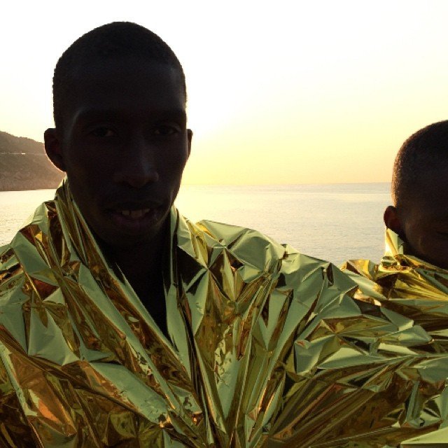 Abdou Diouf po záchraně z moře ve Španělsku.