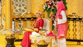 Brunejský princ Abdul Mateen si vzal za manželku Anishu Rosnahovou.
