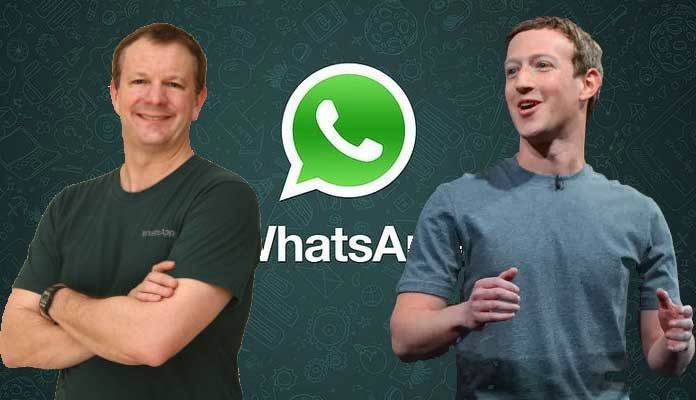 Brian Acton (vlevo), který vyzval k mazání facebookových profilů. Vpravo Mark Zuckerberg, zakladatel Facebooku.