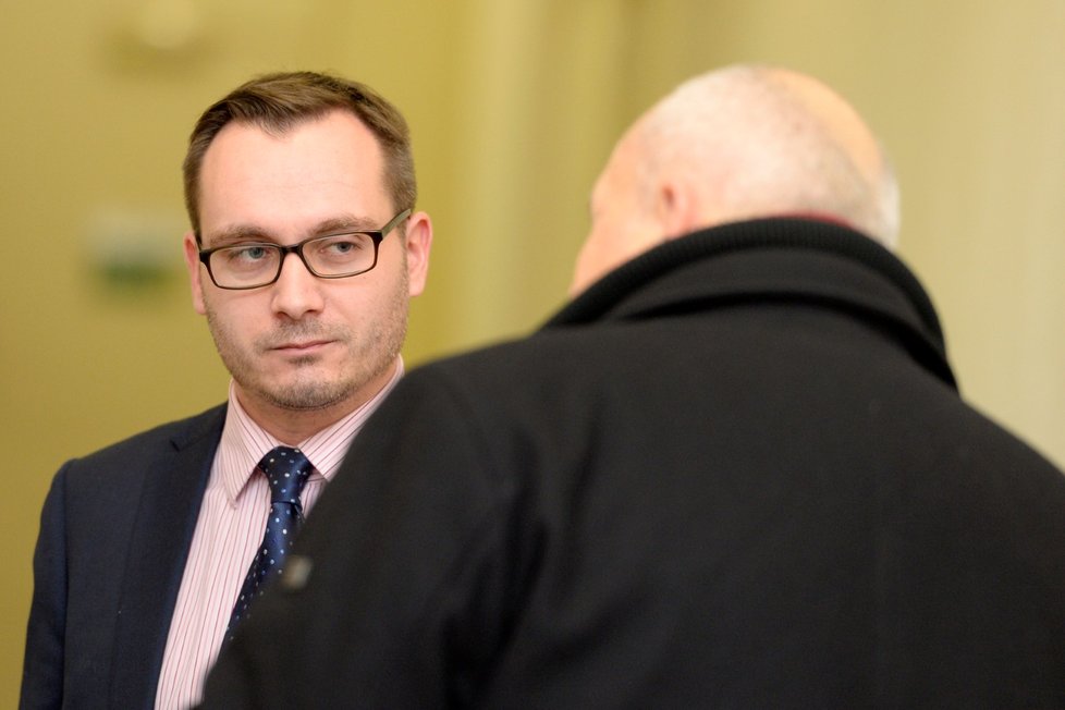 Adam B. Bartoš u soudu kvůli extremistickým výrokům (14. prosince 2017).