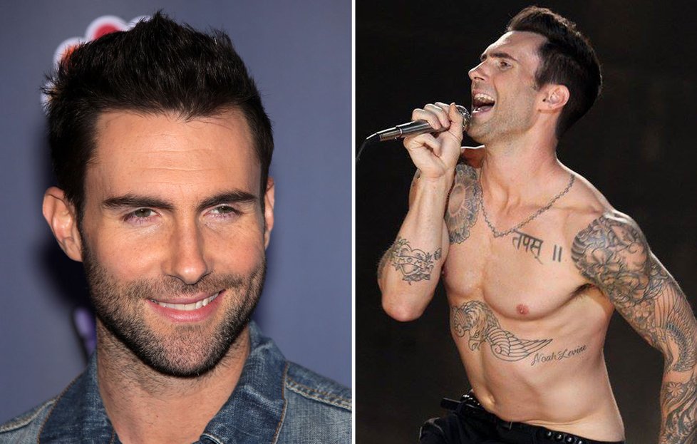 Zpěvák Adam Levine je také milovníkem tetování.