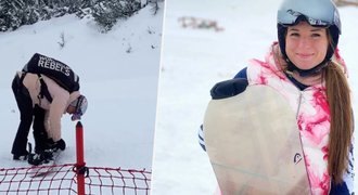 Adamczyková vyrazila na snowboard se zvláštním doplňkem: Parťačka Hopjáková se jí vysmála