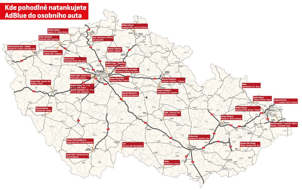 Kde pohodlně natankujete AdBlue do osobního auta
