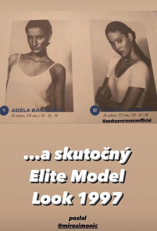 Adela Vinczeová v soutěži Elite Model Look 1997