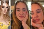 Zpěvačka Adele bez make-upu