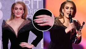 Adele ukázala diamantový prsten.