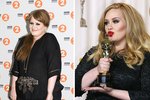 Adele: nalevo před a napravo po zásahu stylistů