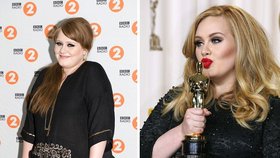 Adele: nalevo před a napravo po zásahu stylistů