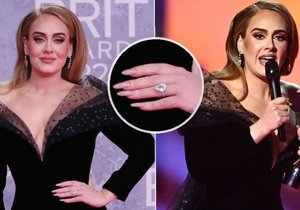 Adele ukázala diamantový prsten.