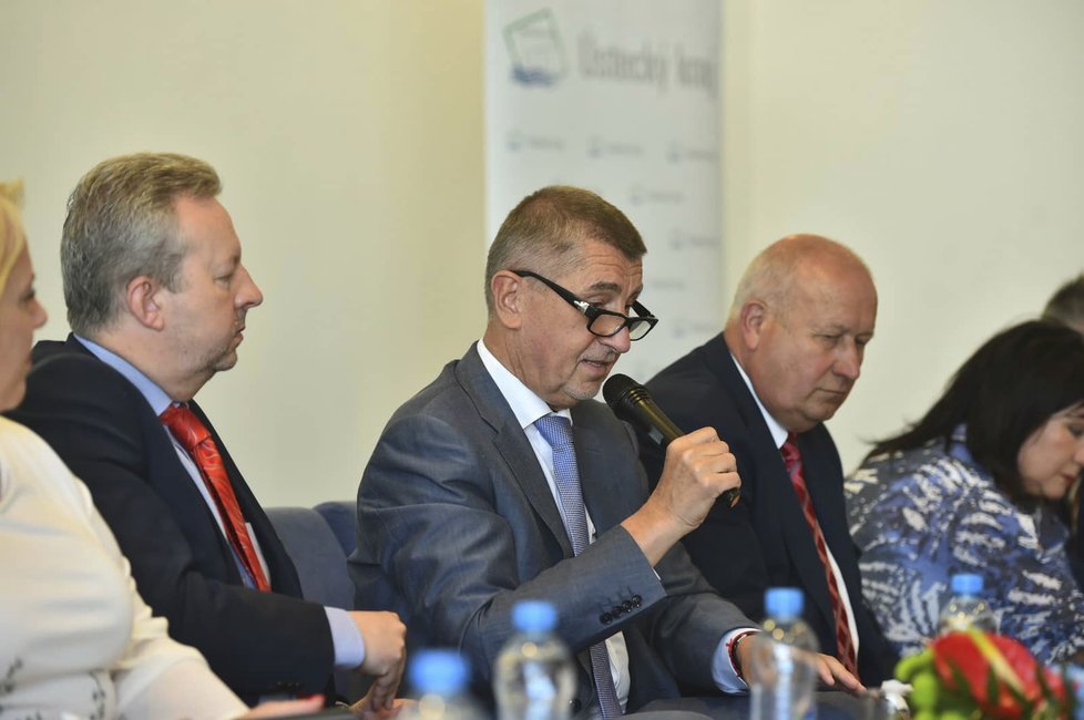 Premiér Andrej Babiš (ANO) s vládou v demisi na návštěvě Ústeckého kraje (14.5 2018)