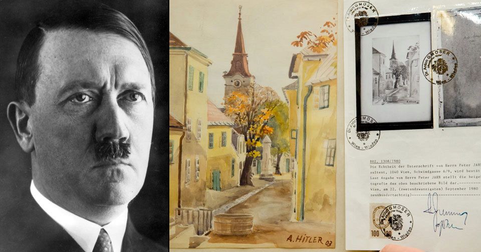 Obrazy od nacistického vůdce Adolfa Hitlera se vydražily za milion.