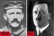 Adolf Hitler před a po sestřižení kníru.
