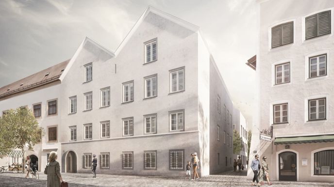 Vizualizace přestavby rodného domu Adolfa Hitlera v Braunau