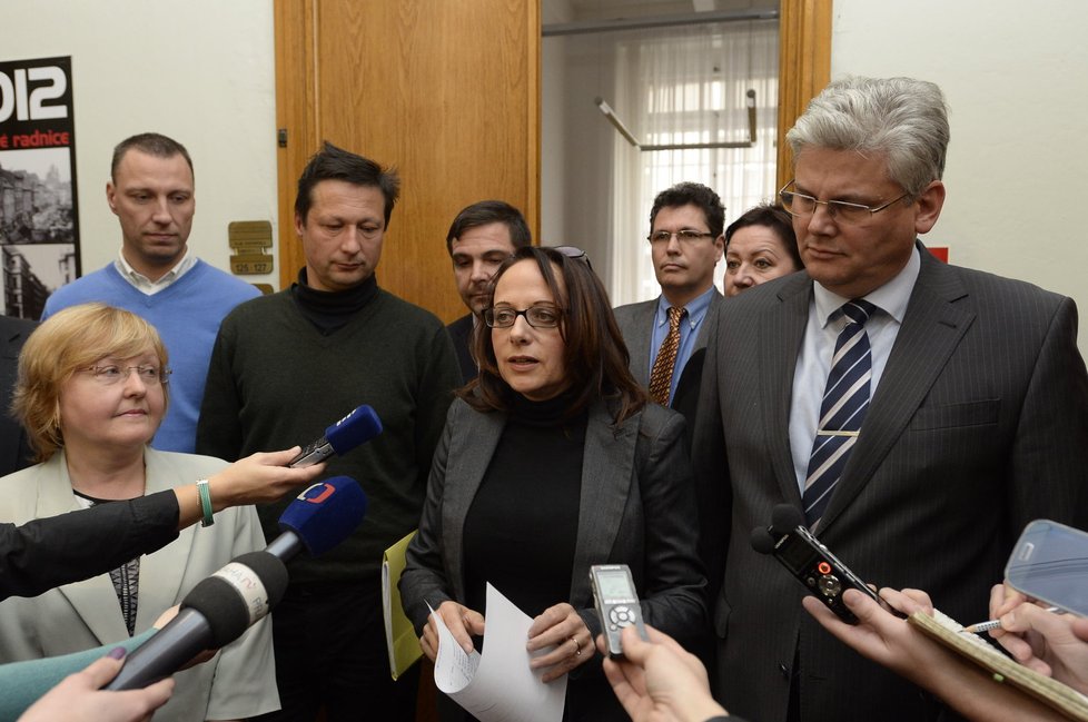 Tiskovka poté, co se koalice v Praze dohodla, že primátorkou bude Adriana Krnáčová