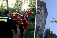 V Adršpašských skalách se zřítil horolezec: Zůstal viset ve vzduchu, zasahovali záchranáři s vrtulníkem