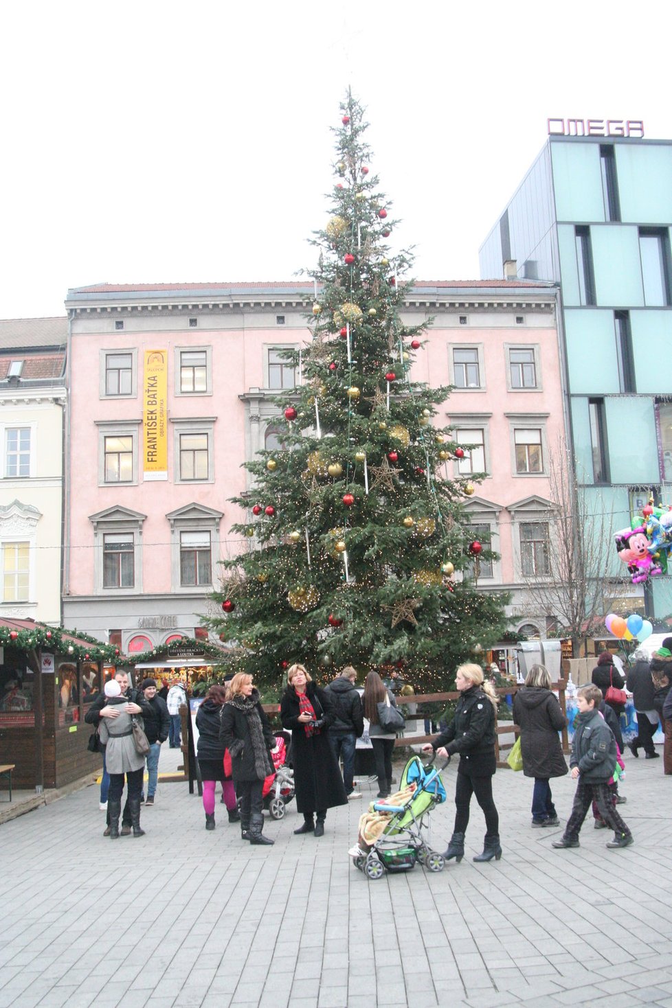 Vánoční strom v Brně na náměstí Svobody