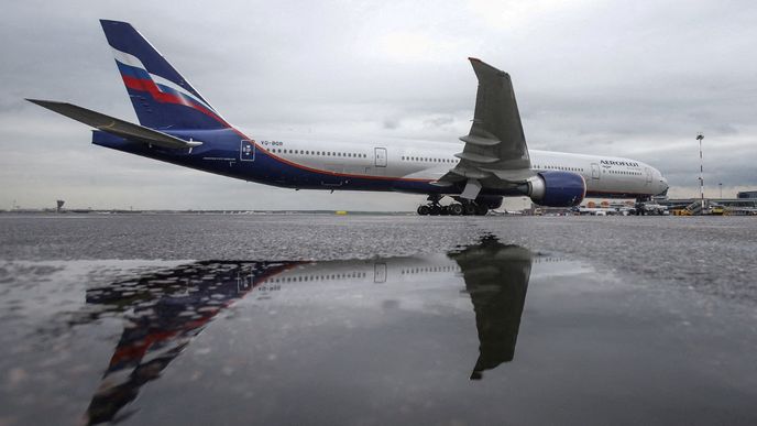 Boeing 777 Aeroflotu na moskevském letišti Šeremetěvo