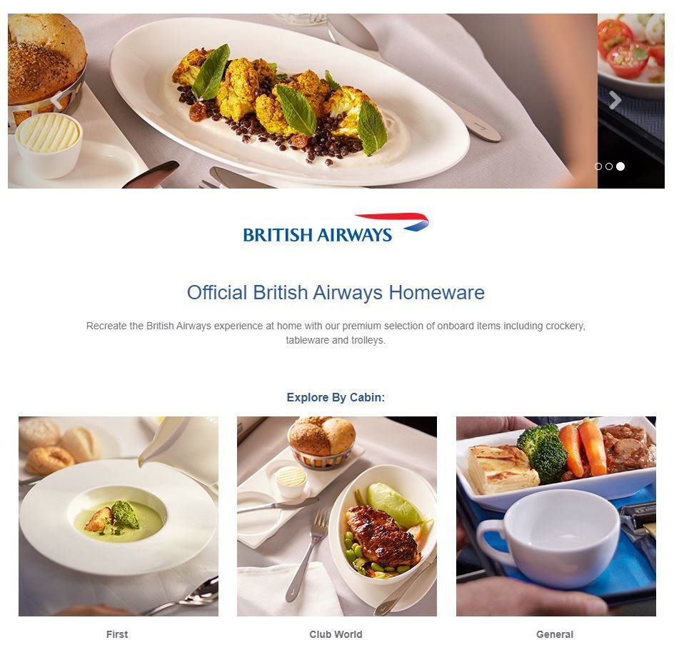 Suvenýry z British Airways.
