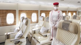 Emirates, premium economy.