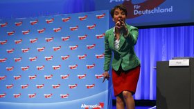 Popelka německé politiky? Předsedkyně strany Alternativa pro Německo (AfD) Frauke Petryová před spolustraníky ztratila střevíc.