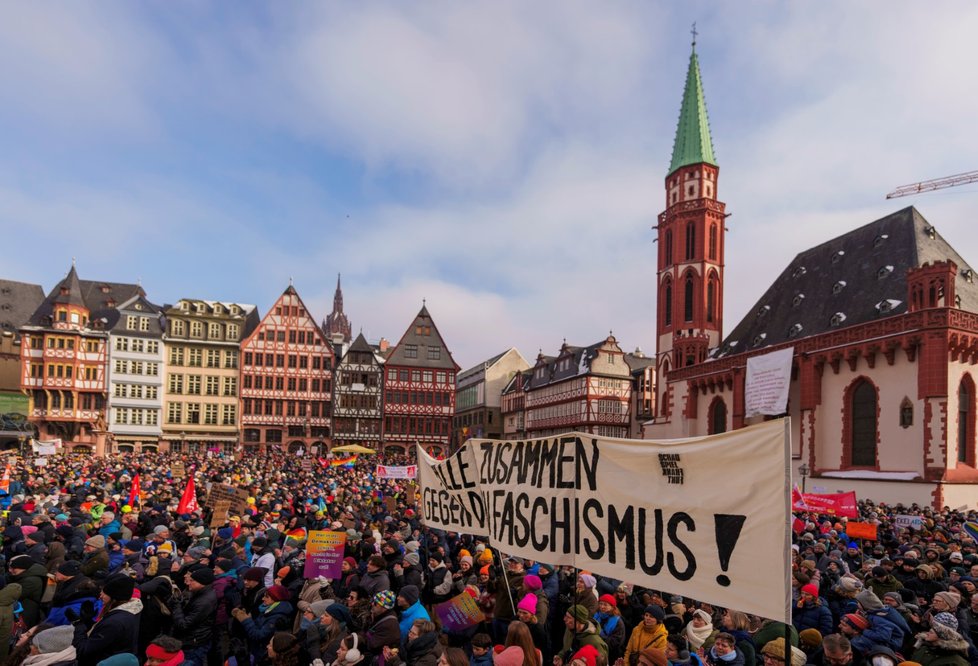 Demonstrace proti straně AfD v Německu (20.1.2024)