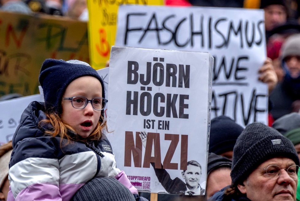 Demonstrace proti straně AfD v Německu (20.1.2024)