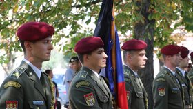 Nastoupení vojáci na pohřbu Patrika Štěpánka