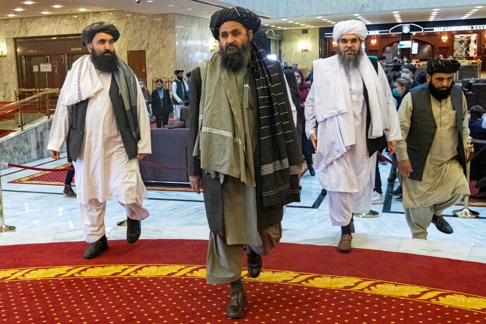 18. března 2021: Abdal Ghání Baradar a další vyjednávači Tálibánu v Moskvě