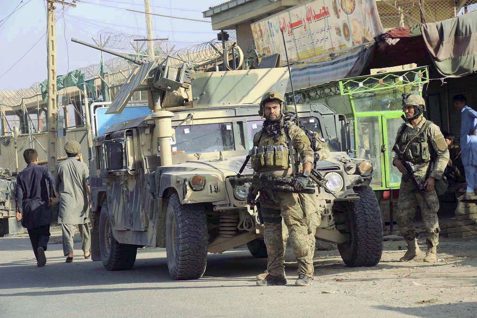 Afghánské bezpečnostní síly ve městě Kunduz