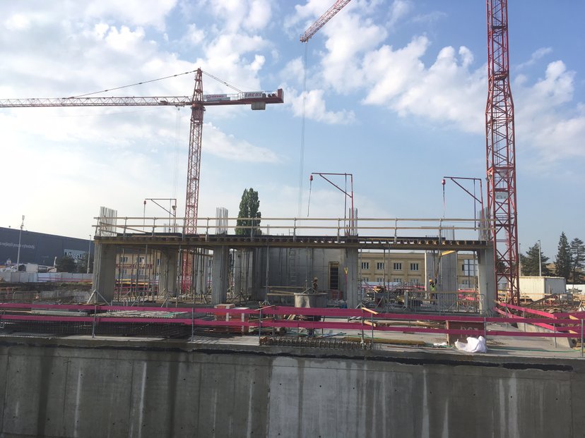 Výstavba projektu AFI City v Praze-Vysočanech.