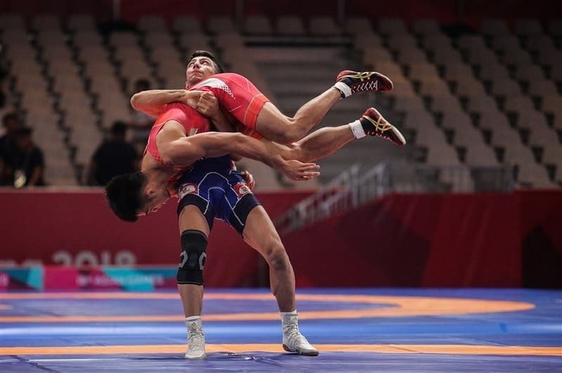 Íránský zápasník Navid Afkari v akci