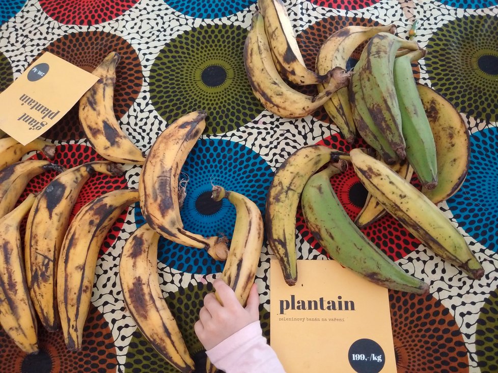 V kurzu byly především větší africké banány, tzv. platainy.