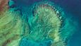 Korálové útesy v severozápadní části laguny ostrova Mayotte