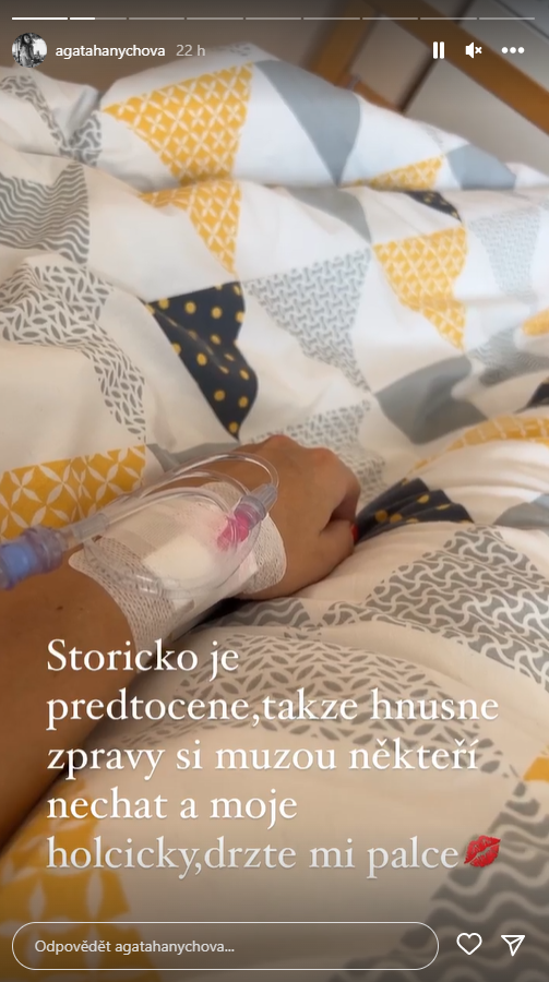 Těhotná Agáta skončila v nemocnici