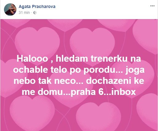 Agáta Prachařová se shání po trenérovi týden po porodu.