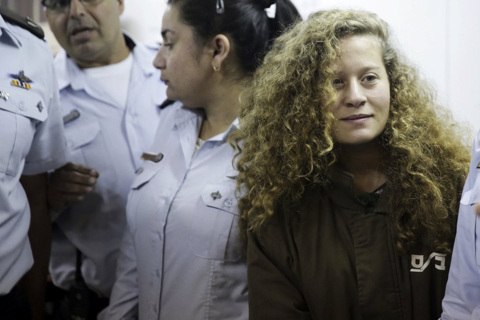 Palestinka Ahida Tamímíová u izraelského soudu