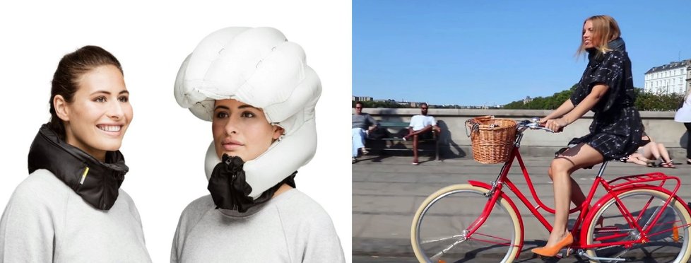 Místo helmy by měl cyklisty ochránit airbag.