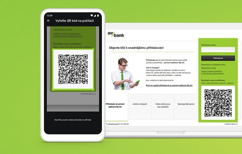 Air Bank zjednodušuje přihlášení do bankovnictví. Stačí mobilem sejmout QR kód
