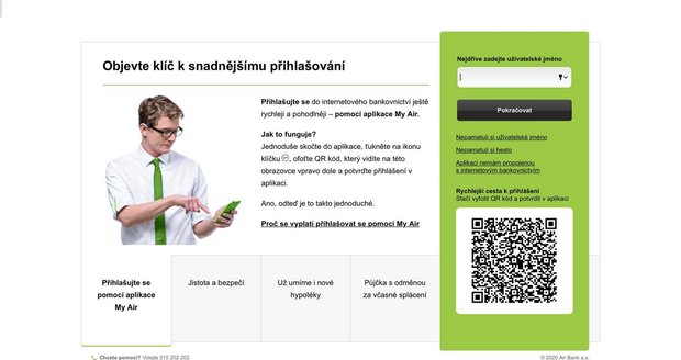 Air Bank postihl rozsáhlý výpadek on-line bankovnictví. Problémy byly i s kartou