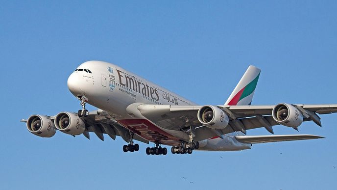Airbus A380 v barvách společnosti Emirates - ilustrační snímek