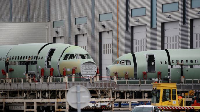 Výrobní linka Airbusu A320. Tne tvoří jádro nabídky firmy