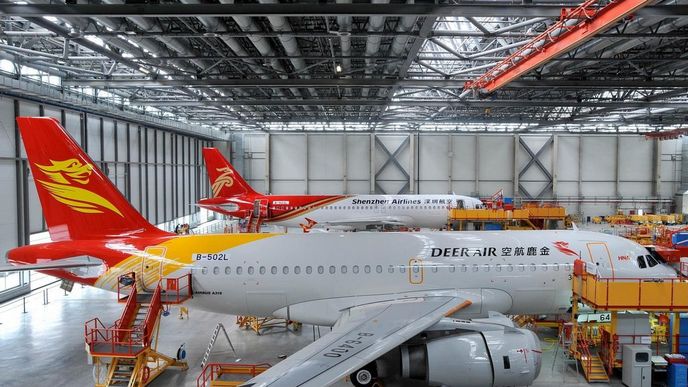 Airbus má zatím v Číně jednu montážní linku ve městě Tchien-ťin, uvažuje ale o další