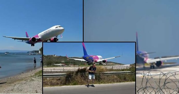 Letadlo společnosti WizzAir provedlo velmi nízké přistání na letišti na řeckém ostrově Skiathos.