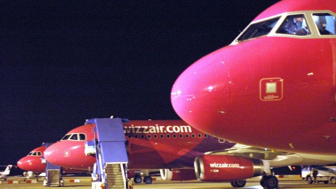 Airbusy A320 společnosti Wizzair na letišti v Budapešti