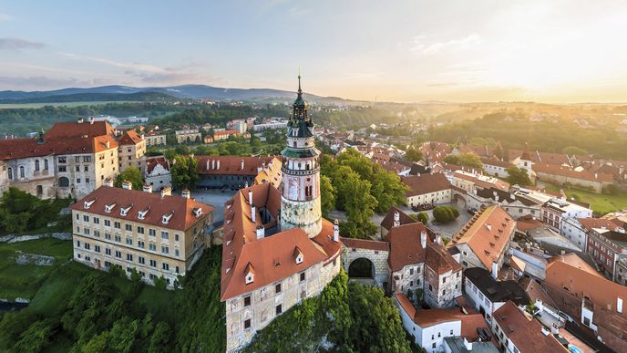 Jedinečné leteckéh fotografie Českého Krumlova.